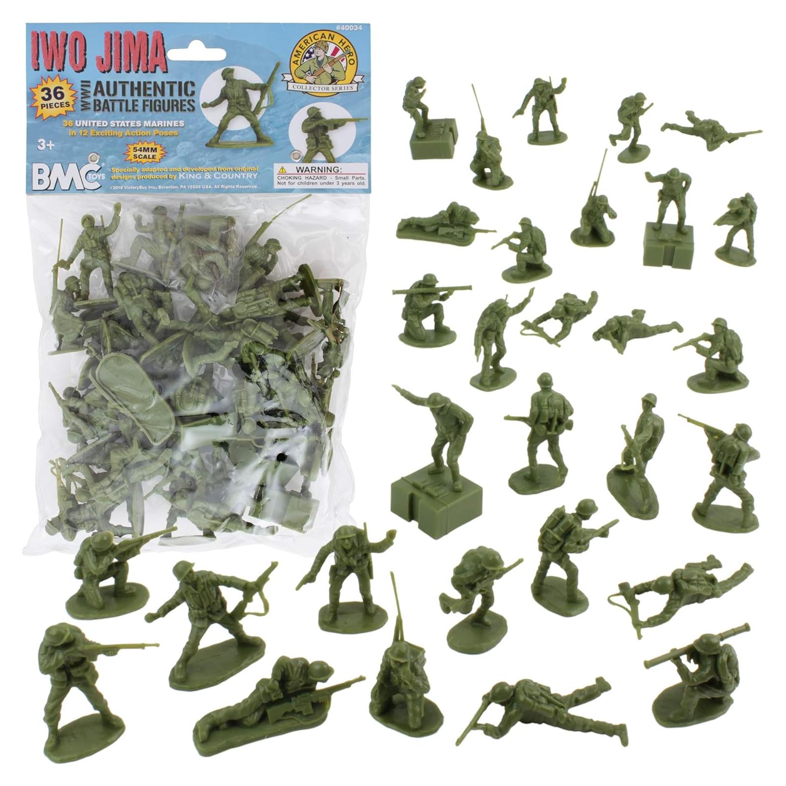 Set de 36 Figuras de Soldados BMC WW2 Iwo Jima Verde Oliva