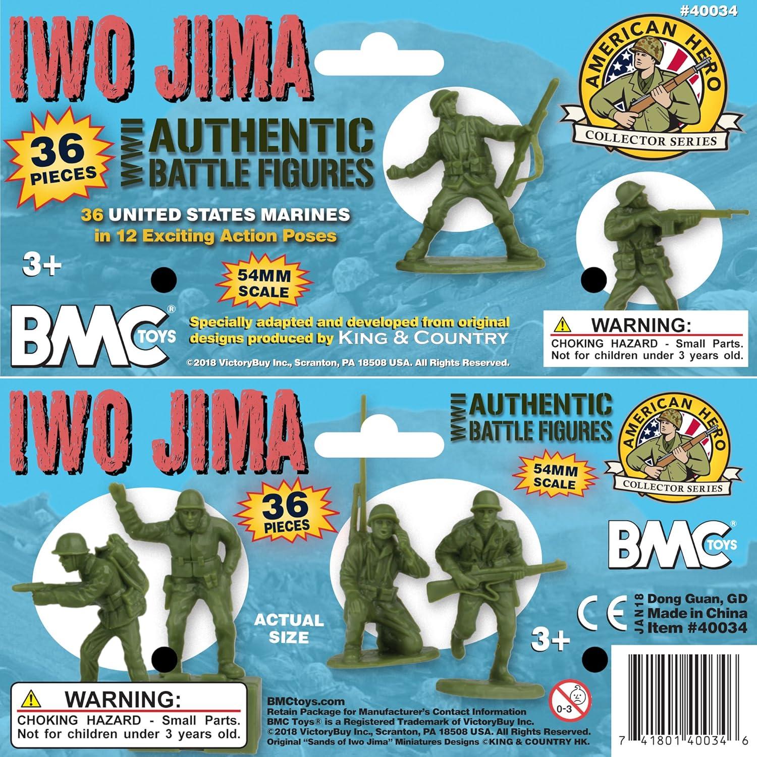 Set de 36 Figuras de Soldados BMC WW2 Iwo Jima Verde Oliva