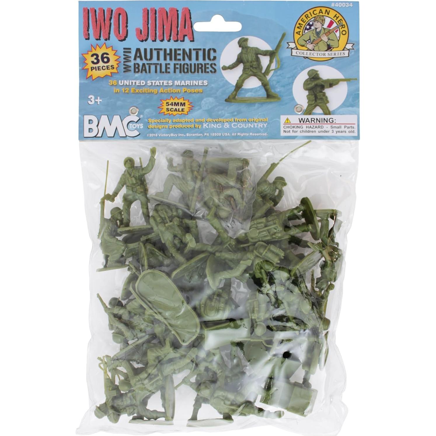 Set de 36 Figuras de Soldados BMC WW2 Iwo Jima Verde Oliva