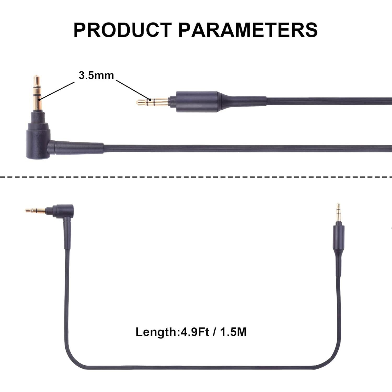 Cable de audio auxiliar 3.5mm Sony WH-1000XM5/WH-1000XM4/WH-1000XM3 1.5m