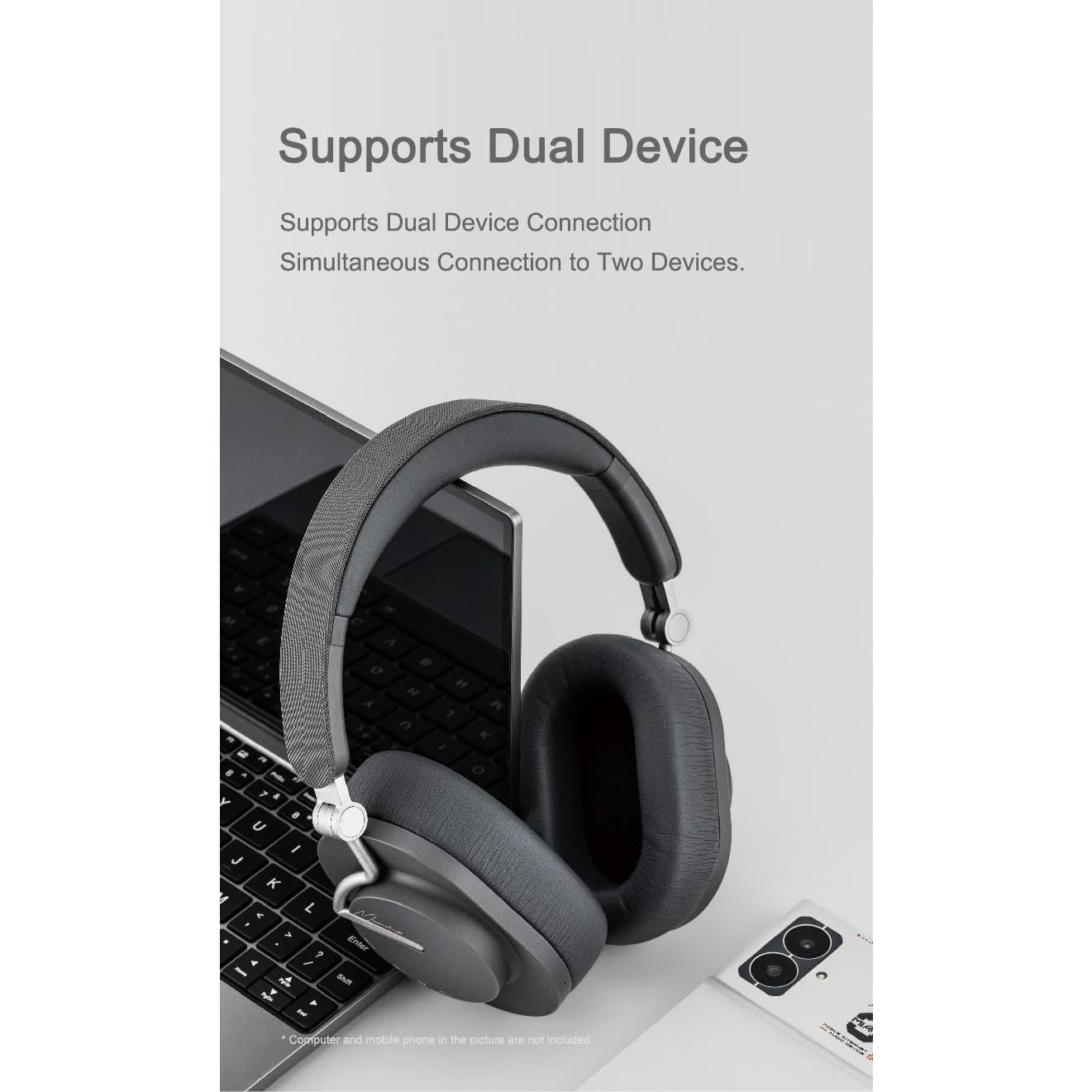 Auriculares Inalámbricos Moondrop EDGE con ANC y 48h Batería Gris