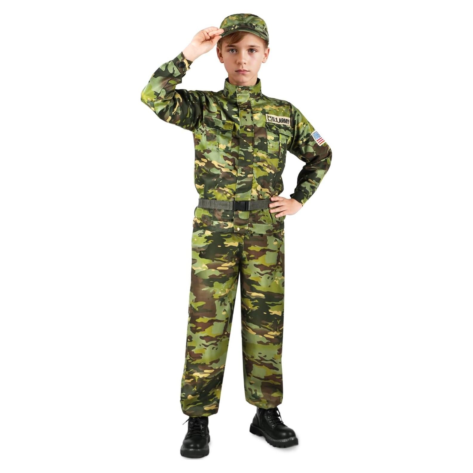 Disfraz de Ejército para Niños GIFTINBOX Camuflaje Grande