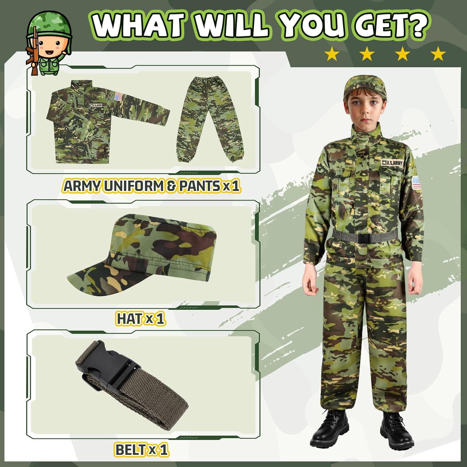 Disfraz de Ejército para Niños GIFTINBOX Camuflaje Grande