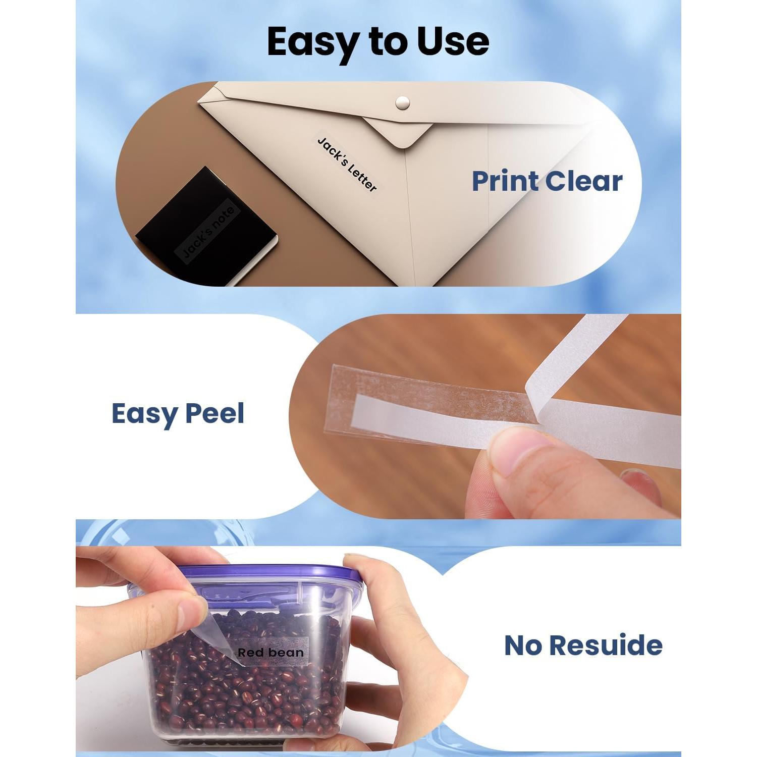 Cinta de Etiquetadora Oozmas TZe-131 12mm Negra sobre Transparente