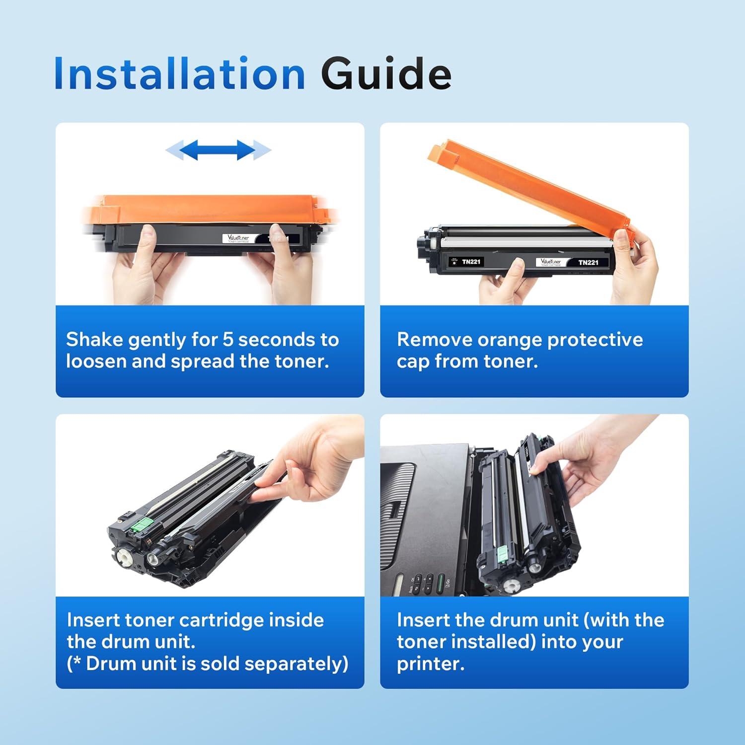 Cartucho de Tóner Negro Valuetoner TN221 Compatible 2 Paquete