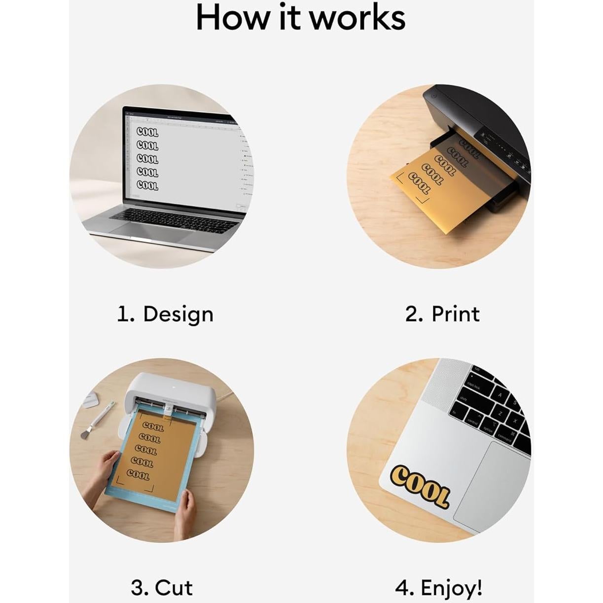 Vinilo Imprimible Cricut 10 Hojas Dorado para Etiquetas