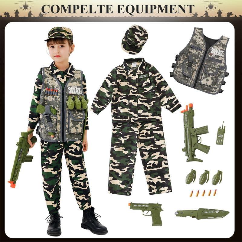 Disfraz Militar Infantil Chaleco Táctico Soldado 2T-4T