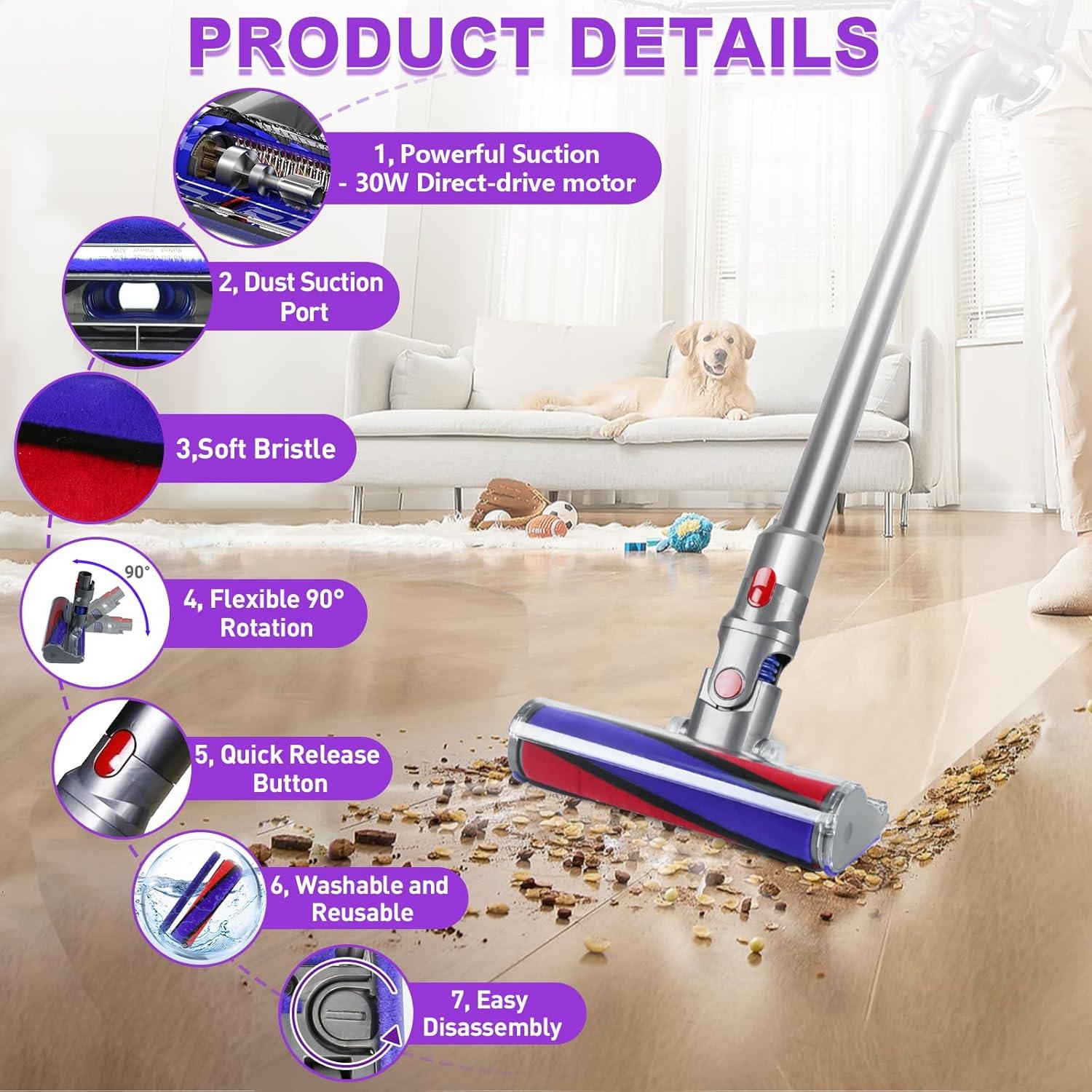 Cabezal de Limpieza Suave Lemige para Aspiradoras Dyson V7 V8 V10 V11 V15