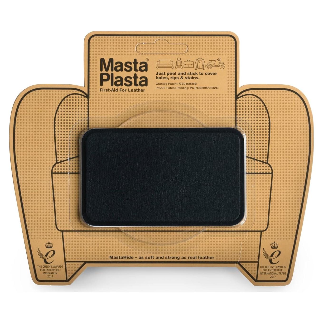 Parche de Reparación de Cuero MastaPlasta Negro 10x6 cm