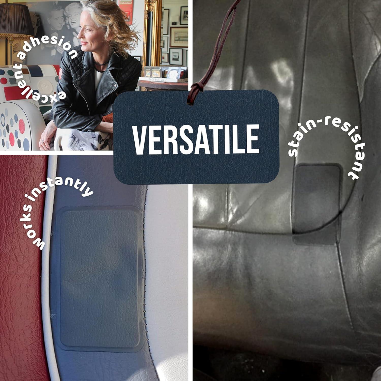 Parche de Reparación de Cuero MastaPlasta Negro 10x6 cm