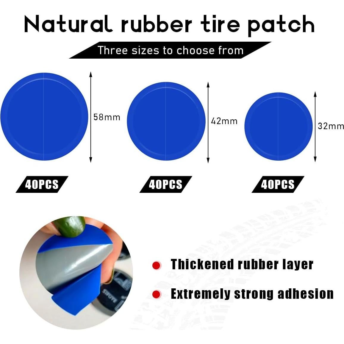 120 Piezas Parche de Reparación de Neumáticos Ohleats 32-58mm