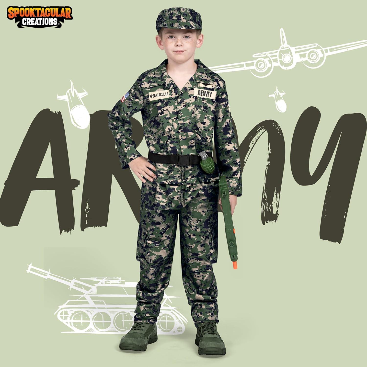 Disfraz Militar para Niños Spooktacular Creations 14 Piezas