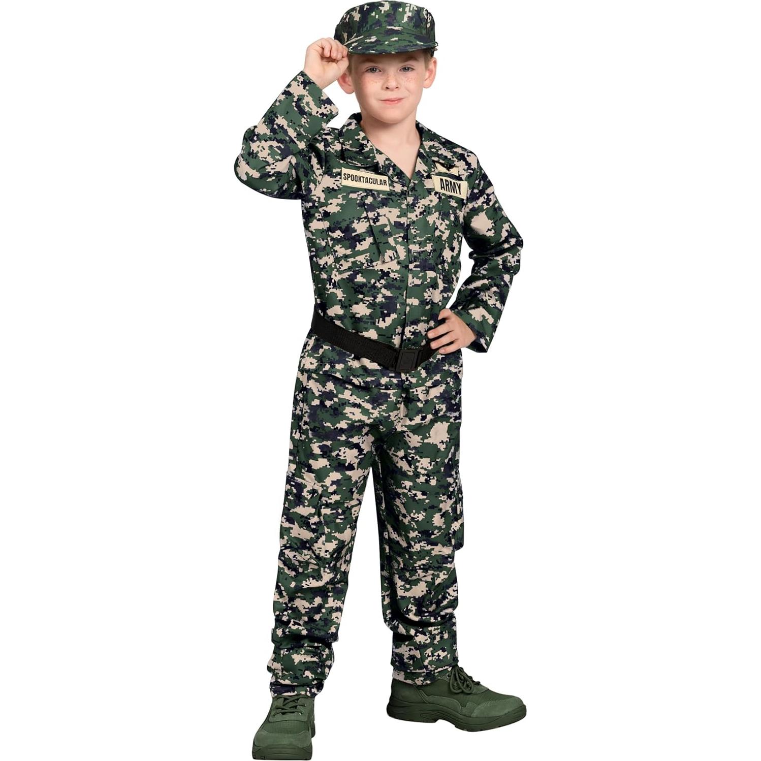 Disfraz Militar para Niños Spooktacular Creations 14 Piezas