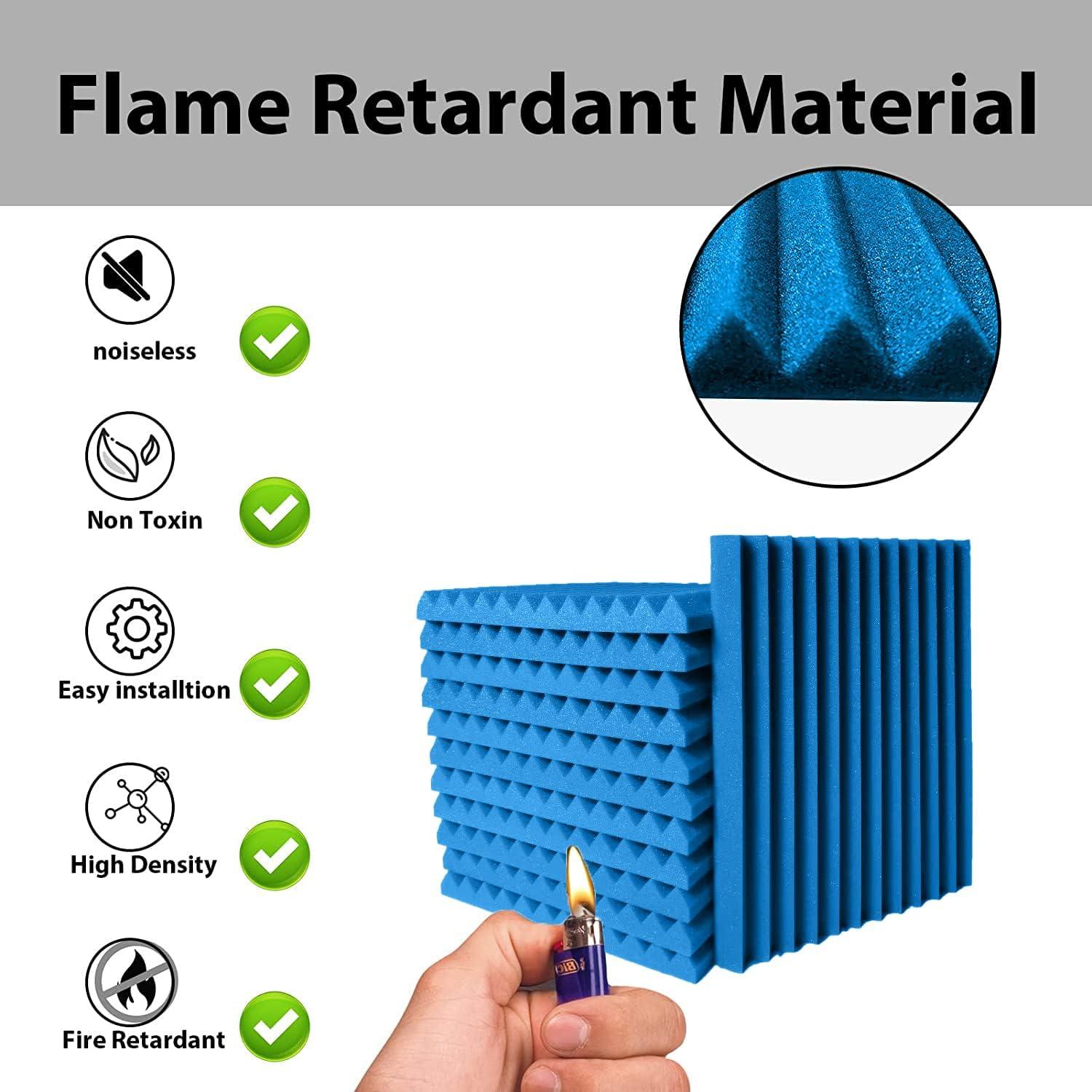 Paquete de 24 Paneles Acústicos Azul 30.48x30.48x2.54 cm