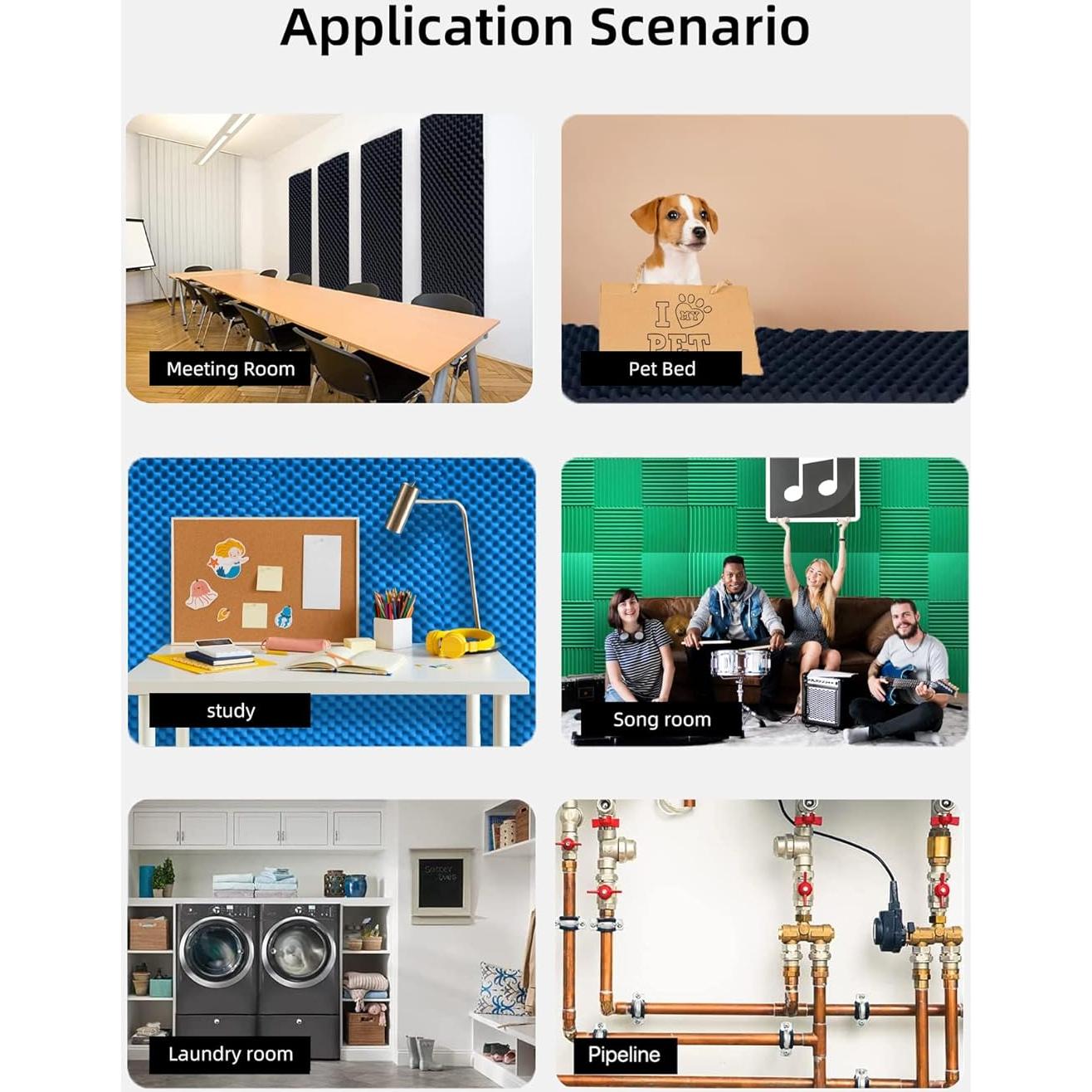 Paquete de 24 Paneles Acústicos Azul 30.48x30.48x2.54 cm