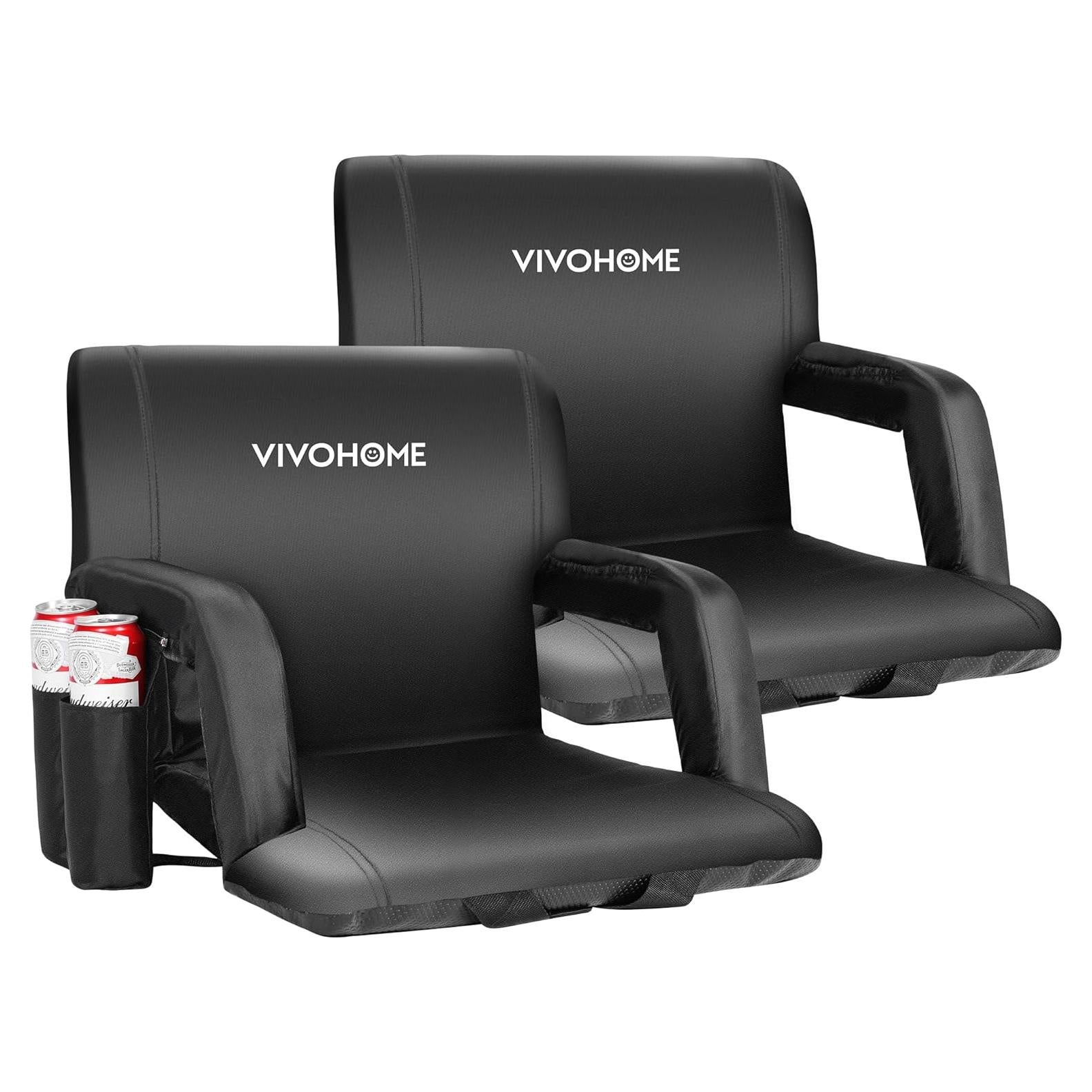 Sillas de Estadio Portátiles VIVOHOME Reclinables 2 Unidades