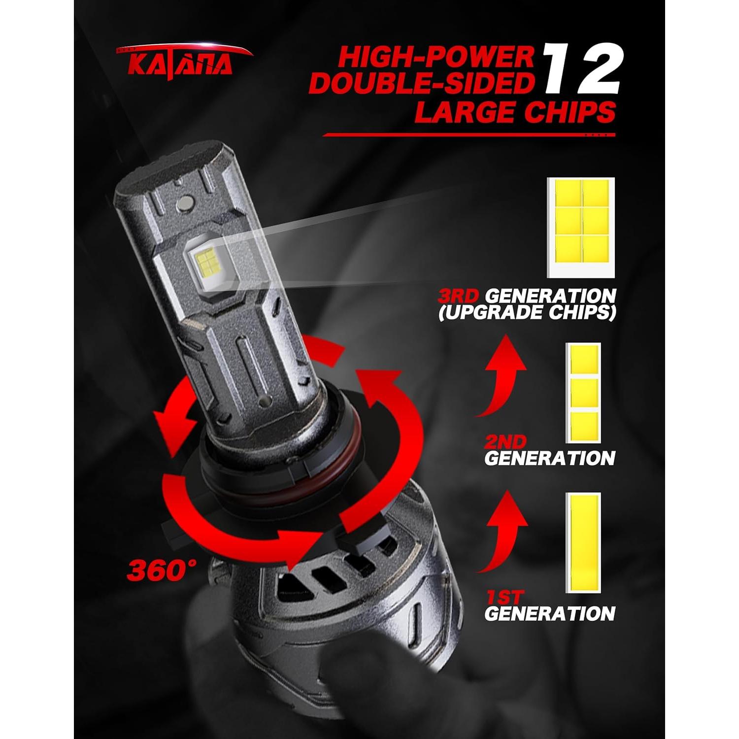 Bombillas de Luz de Niebla KATANA 9005 HB3 400% Brillo 6500K