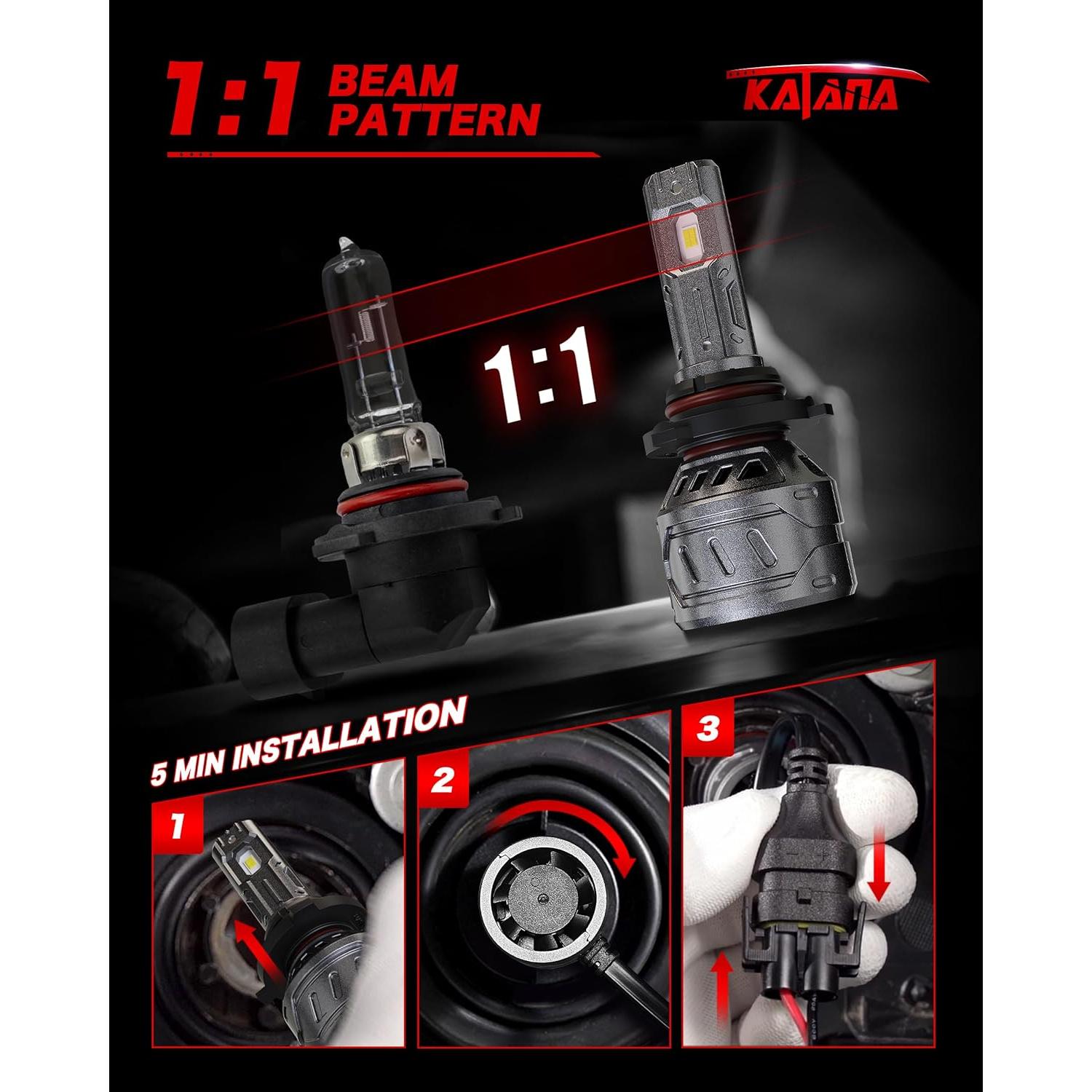 Bombillas de Luz de Niebla KATANA 9005 HB3 400% Brillo 6500K