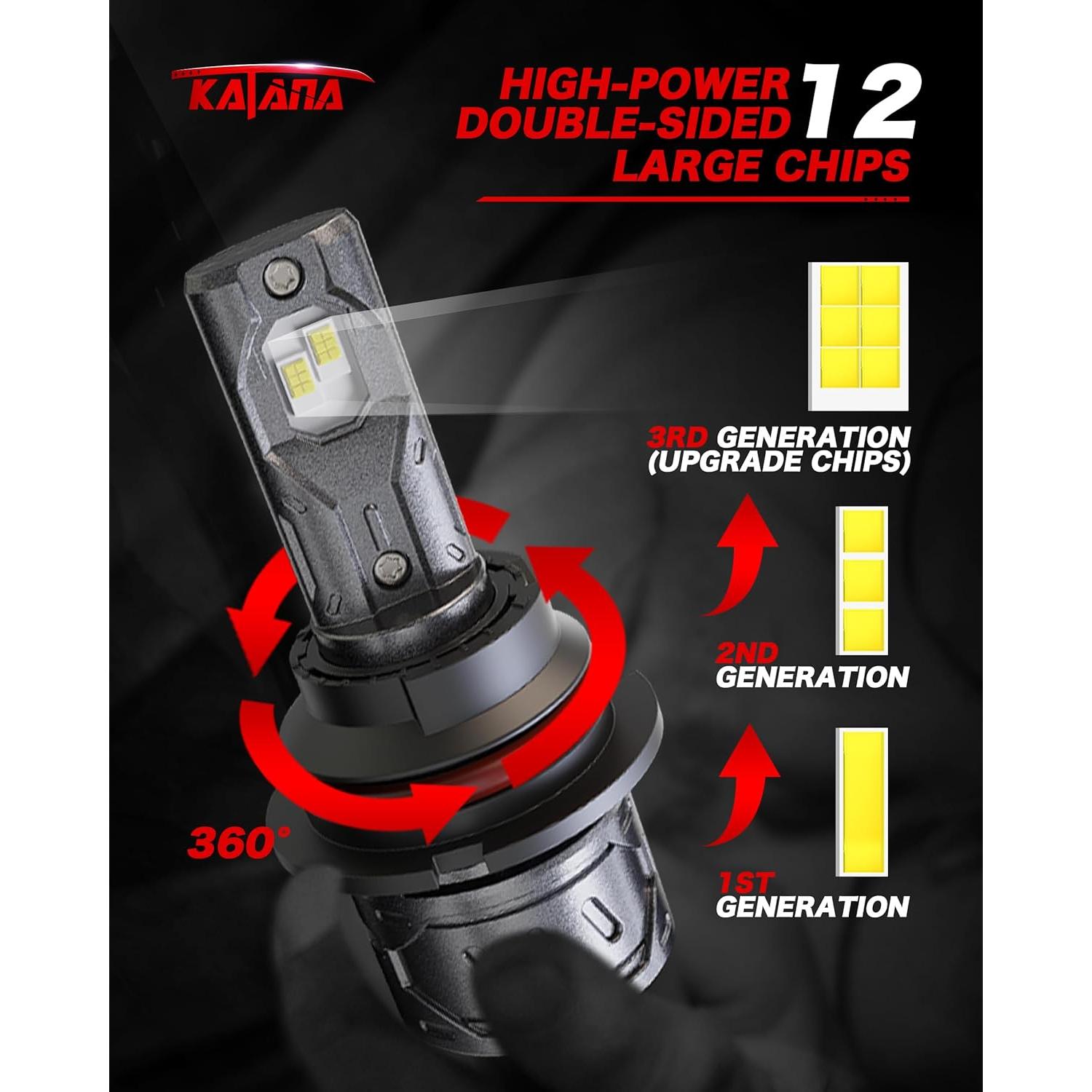 Bombilla de Luz de Niebla Katana 9007 HB5 400% Brillo 6500K