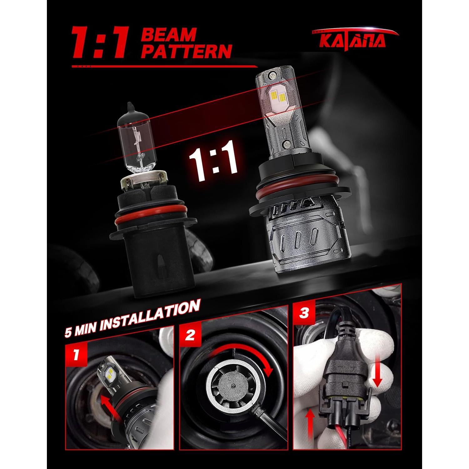 Bombilla de Luz de Niebla Katana 9007 HB5 400% Brillo 6500K