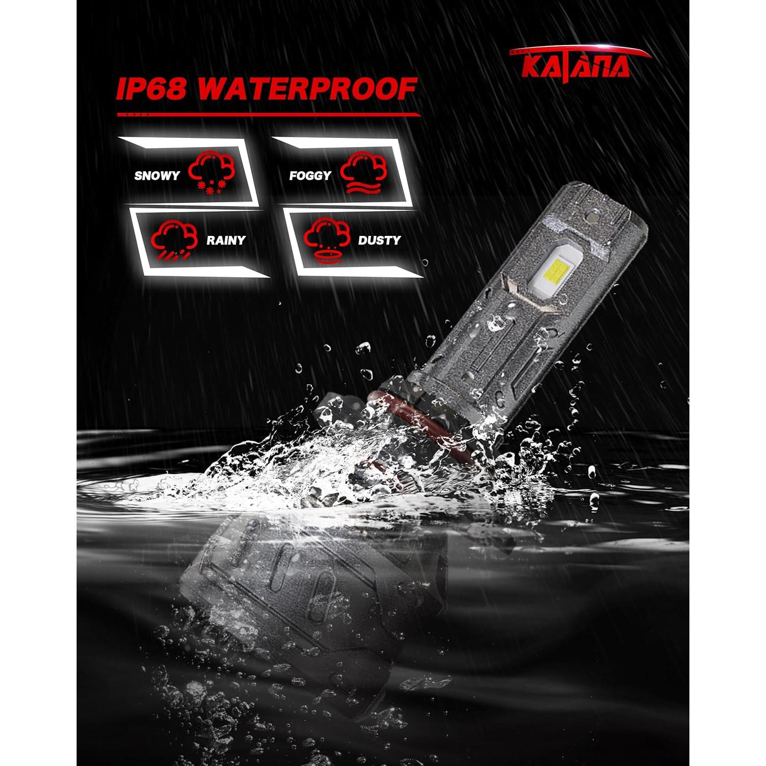 KATANA Combo de Luz Antiniebla 9005 9006 16000 Lúmenes 6500K