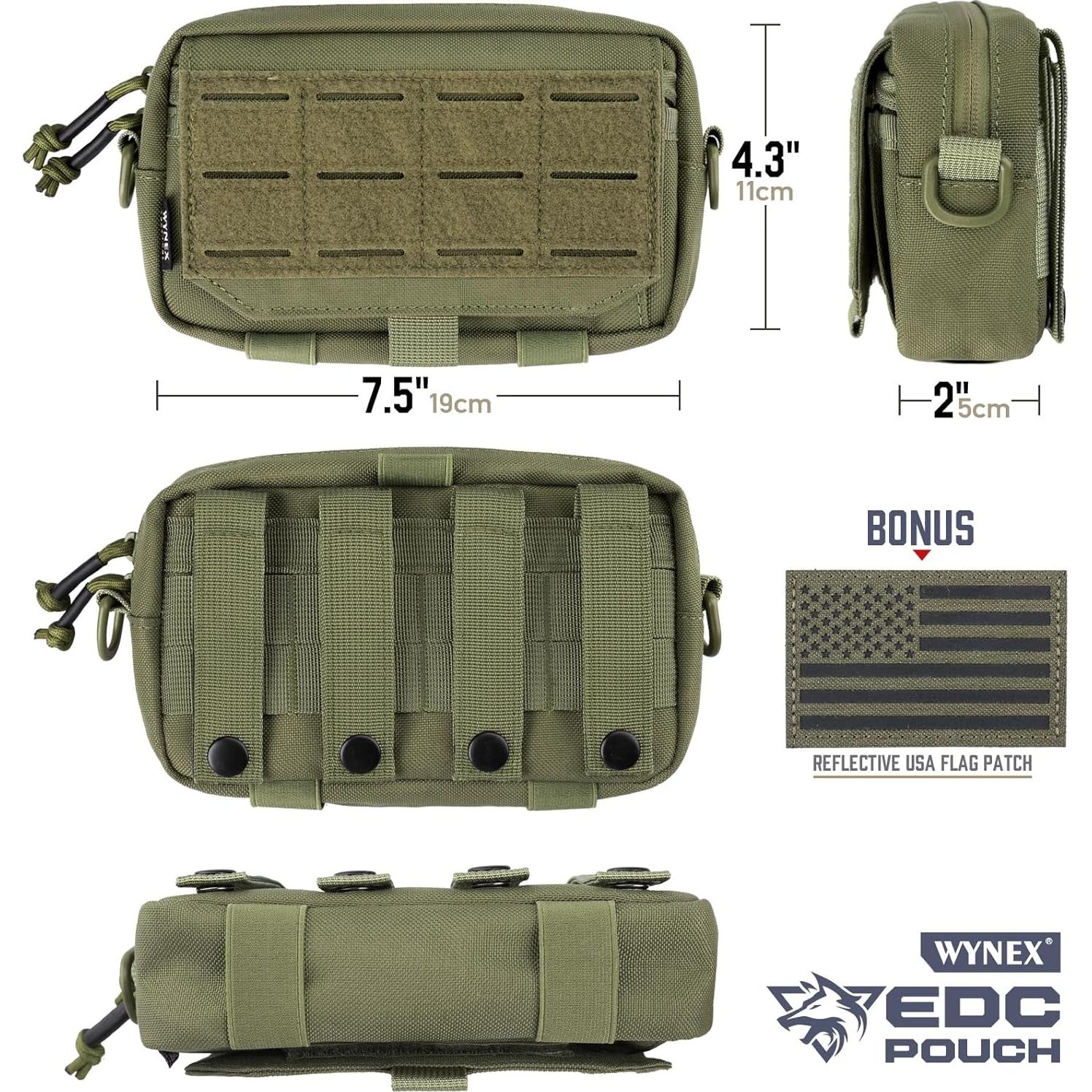 Bolsa Administrativa Molle Táctica WYNEX Verde Militar EDC