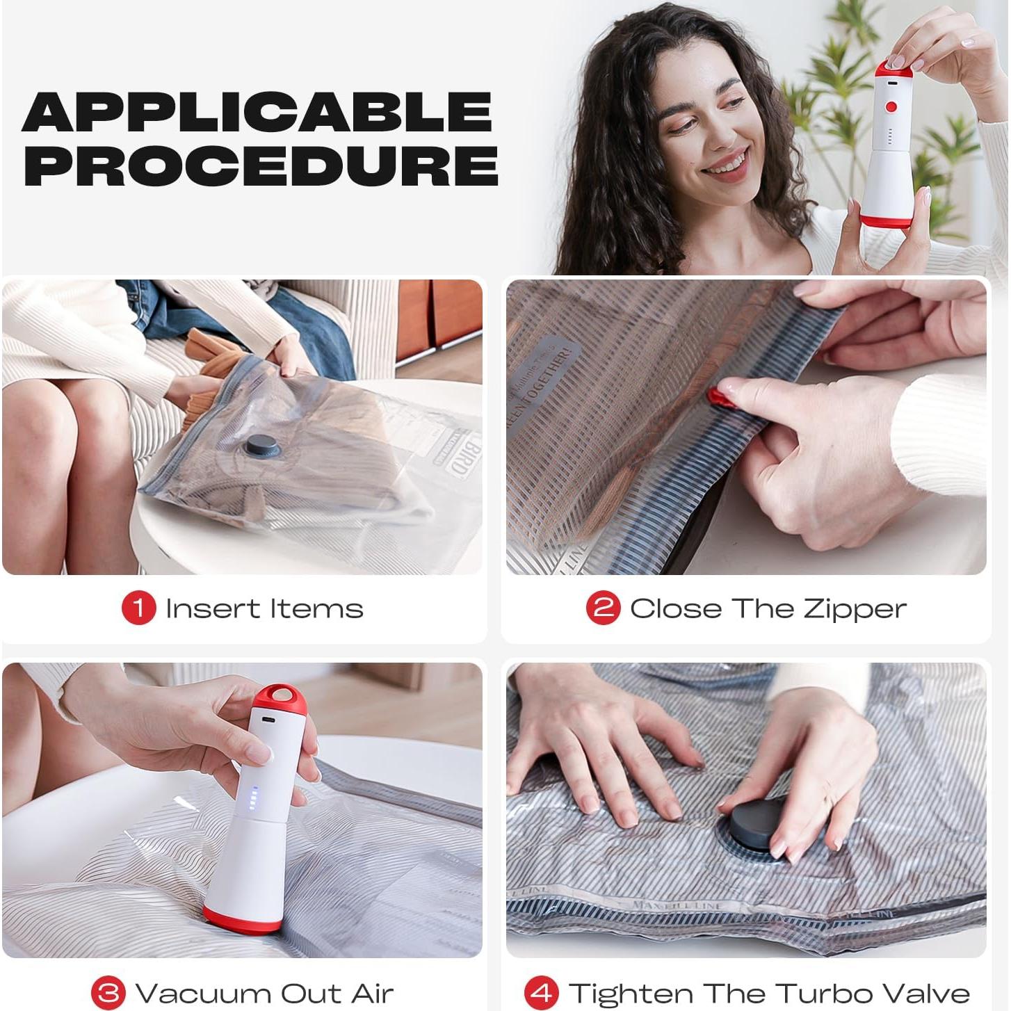 Bolsas de Sellado al Vacío HOMOH - 9 Piezas con Bomba Eléctrica