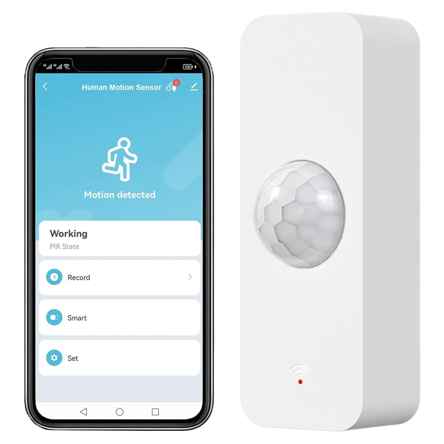 Sensor de Movimiento WiFi Zecamin Inalámbrico 6m con App