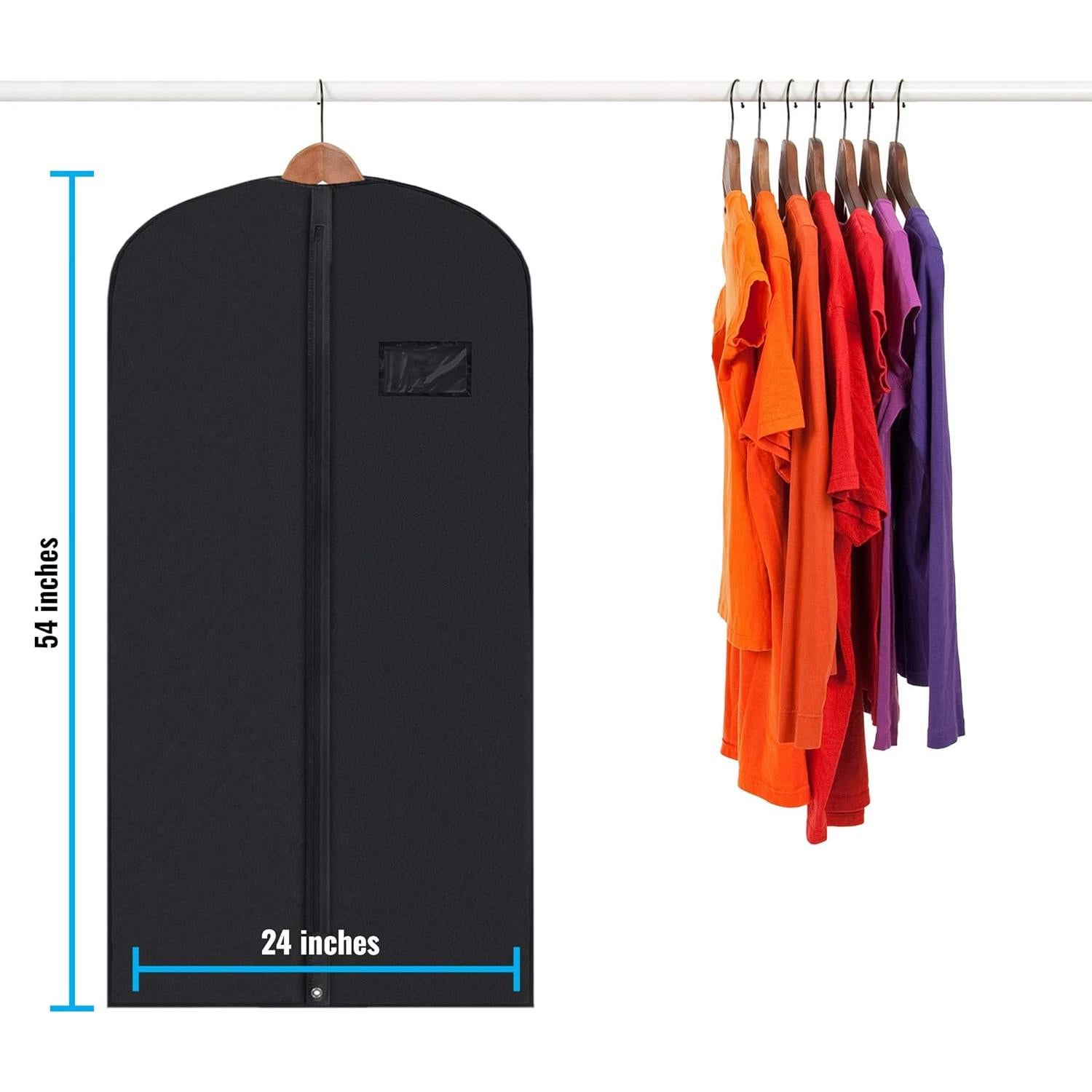 Bolsas de Ropa Negras Plixio - Paquete de 5 Tamaños Mixtos