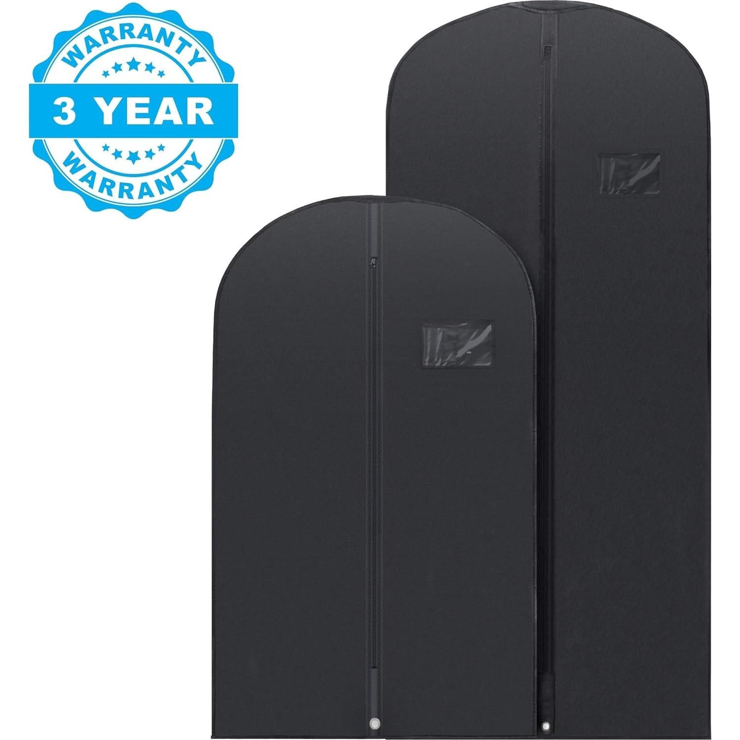 Bolsas de Ropa Negras Plixio - Paquete de 5 Tamaños Mixtos