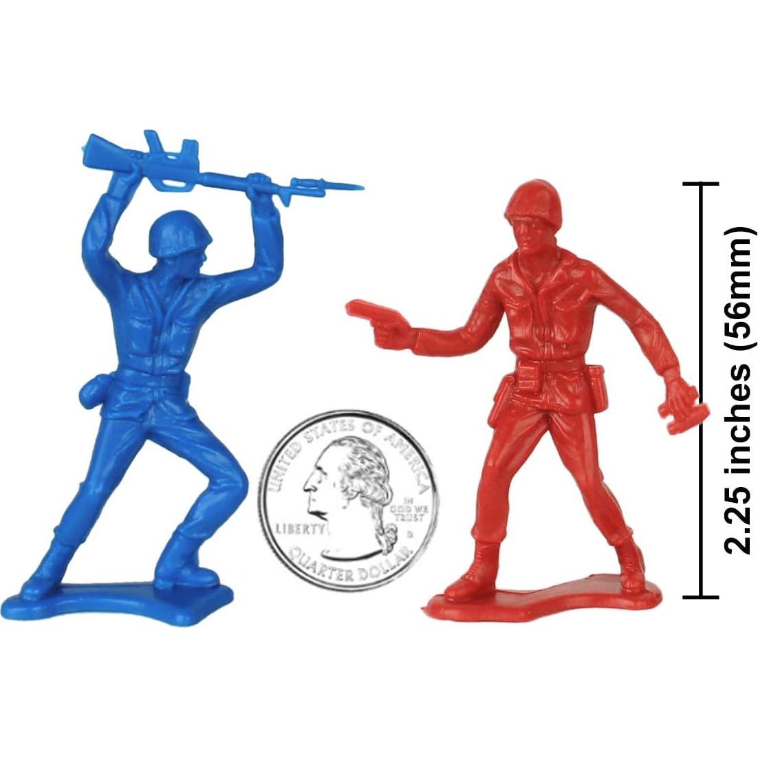 Soldados de Plástico TimMee 72pc Rojo Blanco Azul 5,08cm