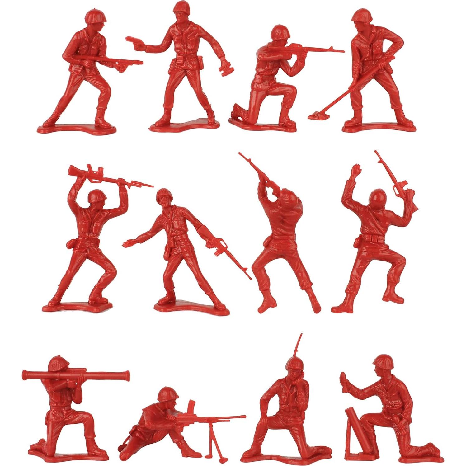 Soldados de Plástico TimMee 72pc Rojo Blanco Azul 5,08cm