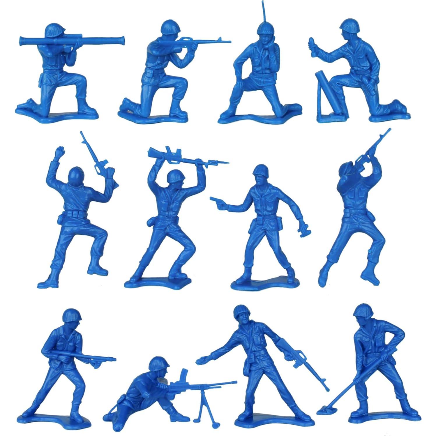 Soldados de Plástico TimMee 72pc Rojo Blanco Azul 5,08cm