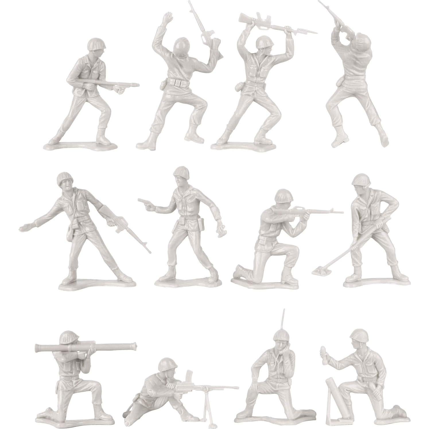 Soldados de Plástico TimMee 72pc Rojo Blanco Azul 5,08cm