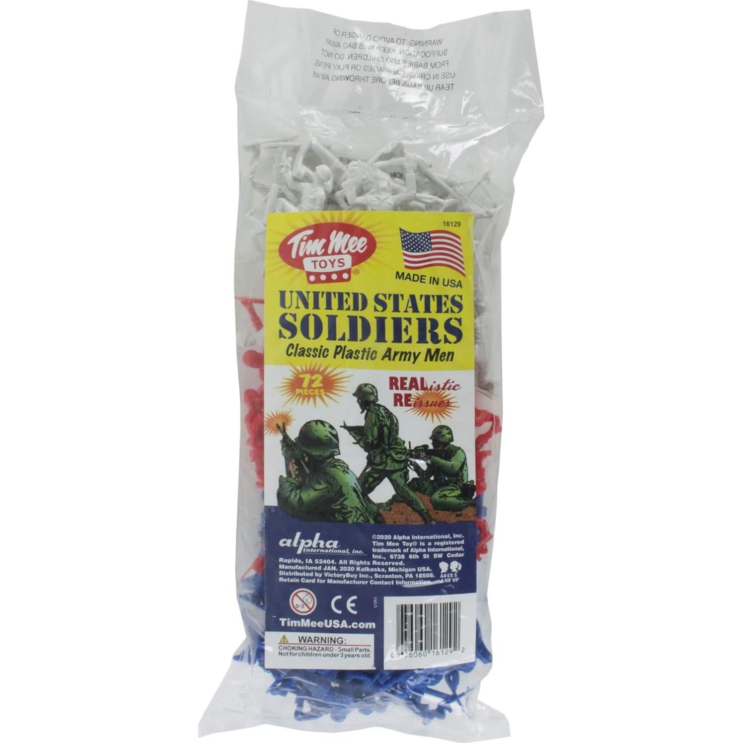 Soldados de Plástico TimMee 72pc Rojo Blanco Azul 5,08cm