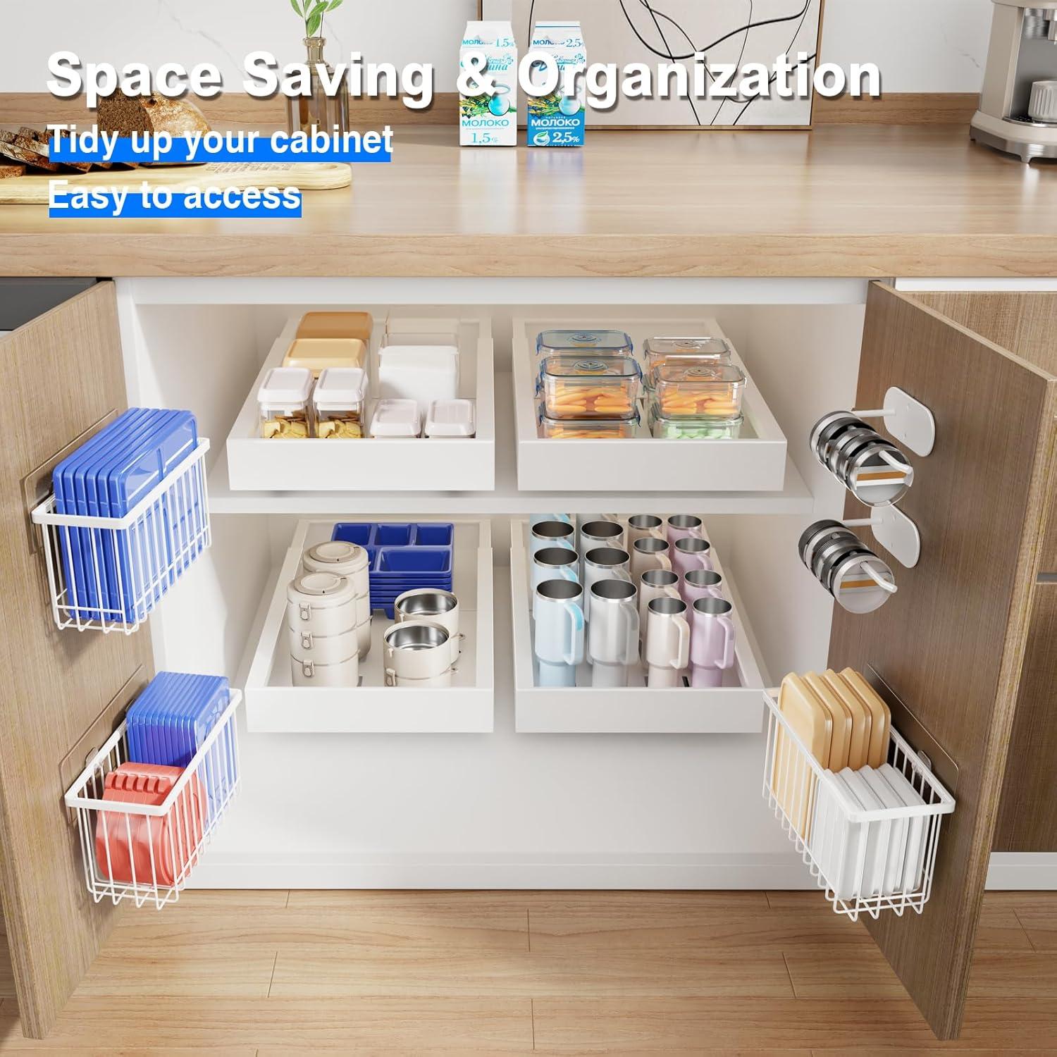 Organizador de Gabinete Adhesivo Mustorn - 4 Piezas Blanco