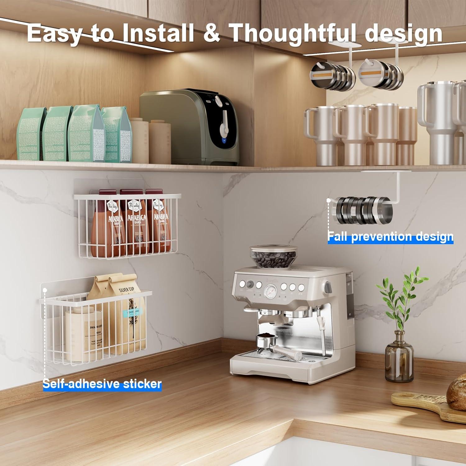 Organizador de Gabinete Adhesivo Mustorn - 4 Piezas Blanco