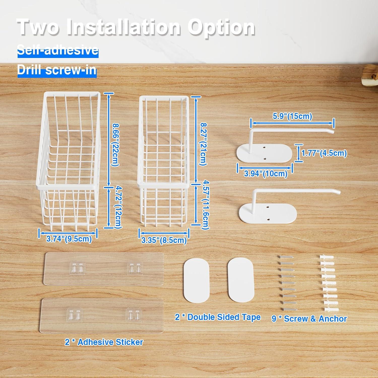 Organizador de Gabinete Adhesivo Mustorn - 4 Piezas Blanco