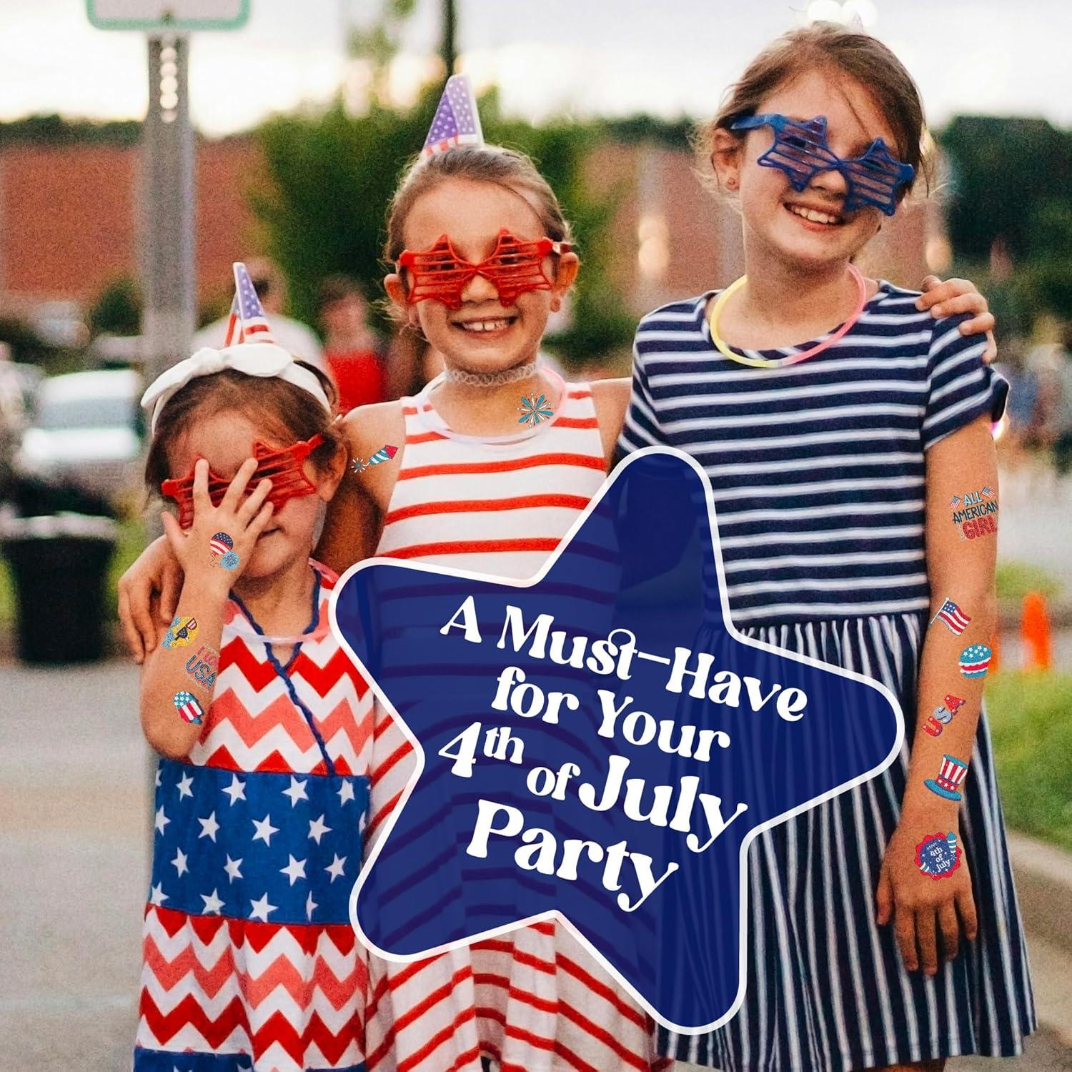 Tatuajes Temporales Patrióticos 4 de Julio Bonbaloo - 50pcs