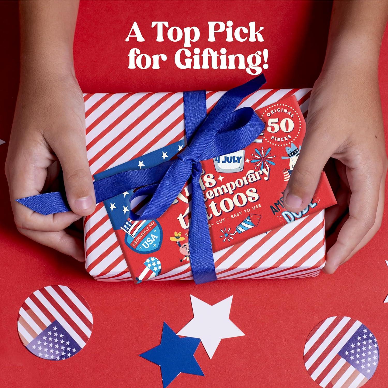 Tatuajes Temporales Patrióticos 4 de Julio Bonbaloo - 50pcs