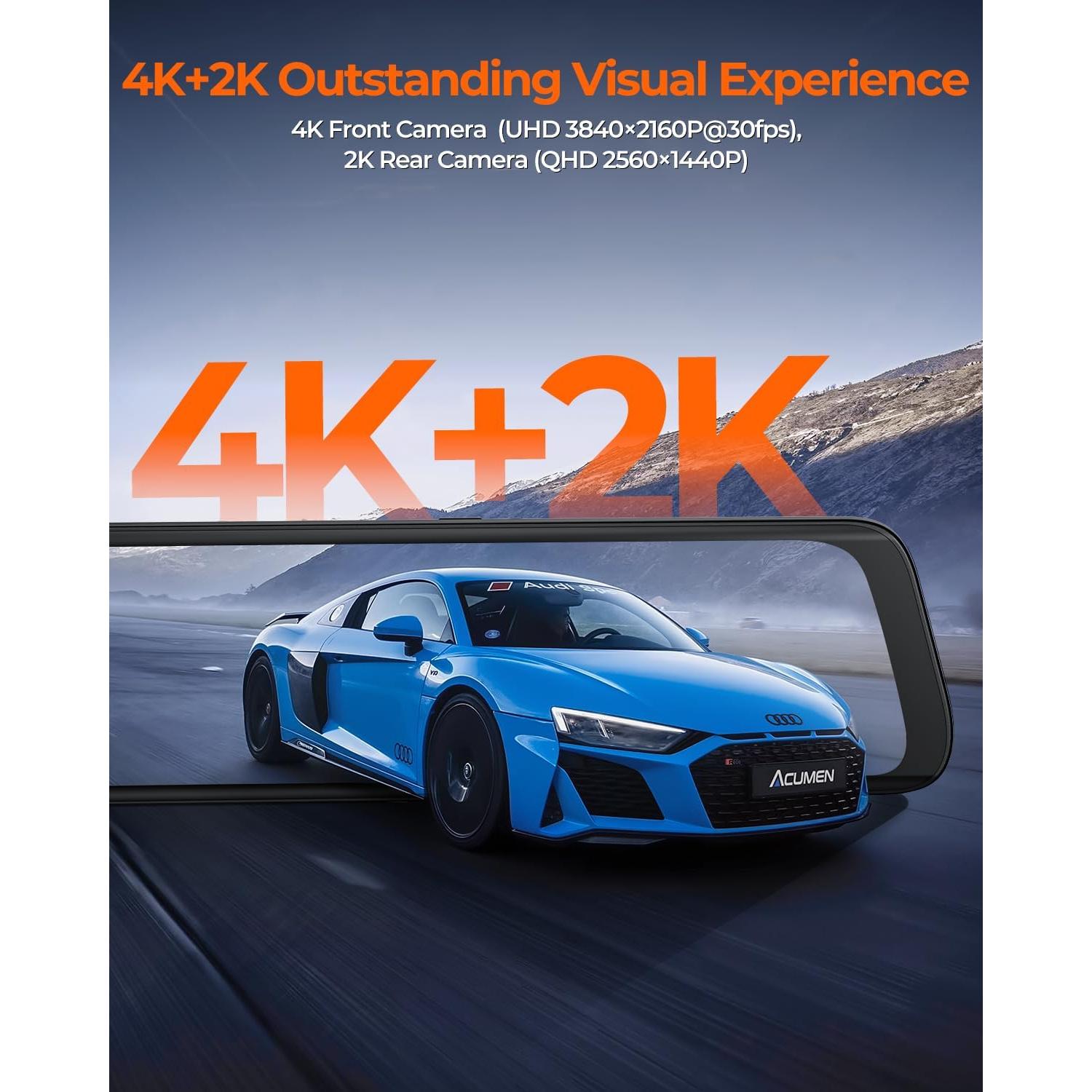 Cámara Espejo Retrovisor 4K Acumen XR10 Pro con GPS