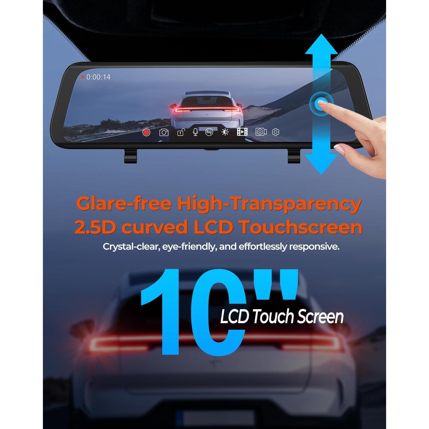 Cámara Espejo Retrovisor 4K Acumen XR10 Pro con GPS