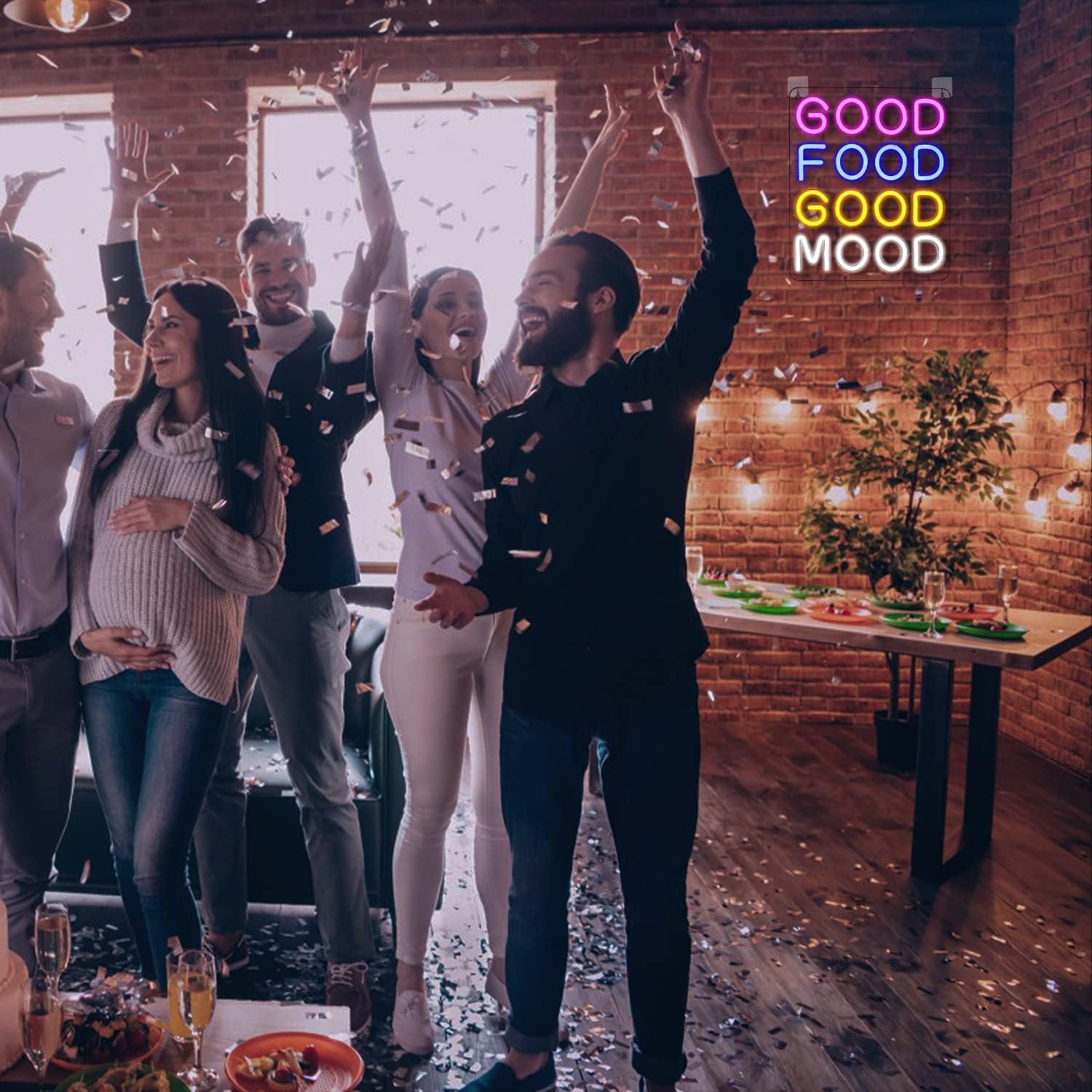 Señal LED Neón Horseneon Buena Comida Buen Ánimo 36x30 cm