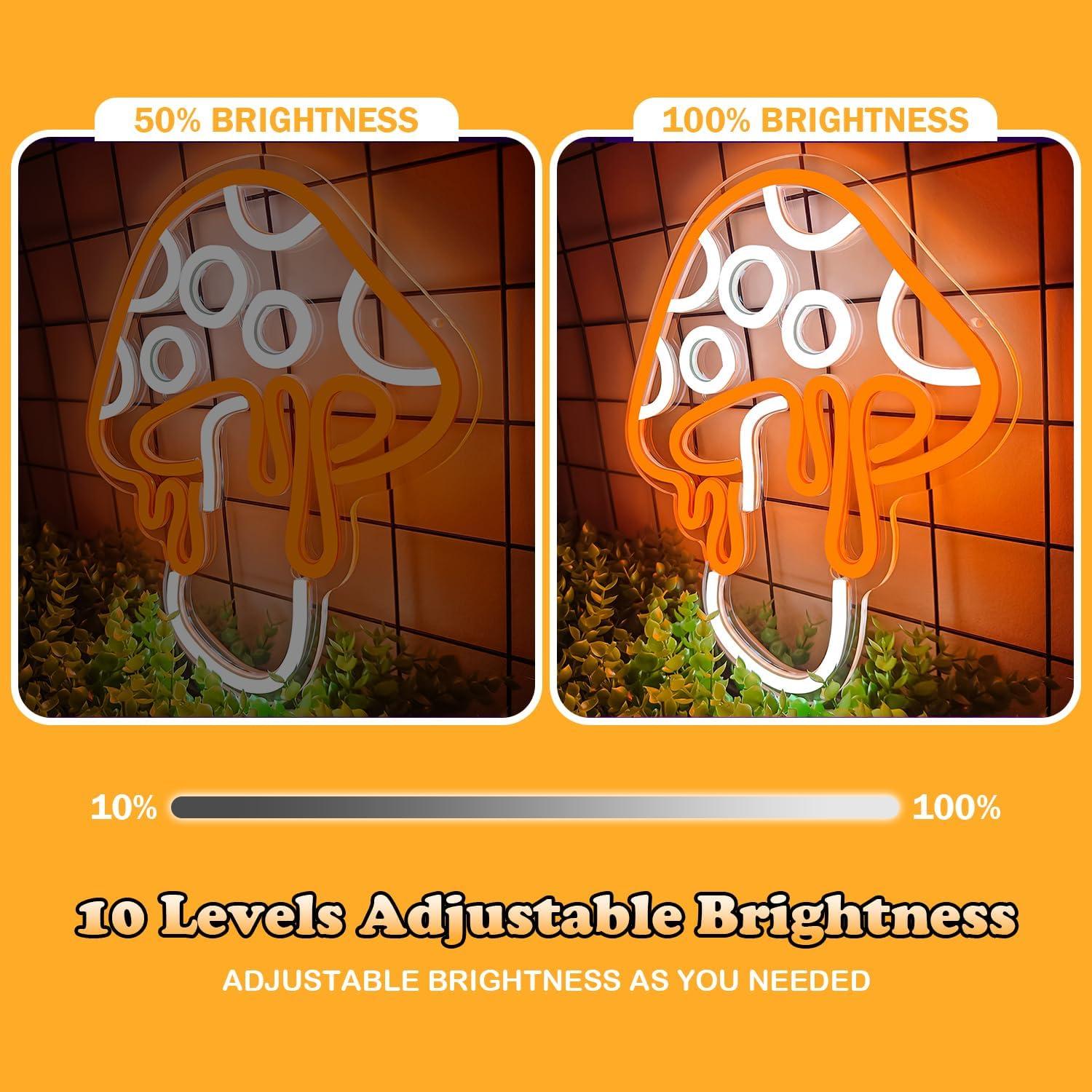 Luz de Neón Hongo LED Ajoyferris Regulable 30x26.2 cm