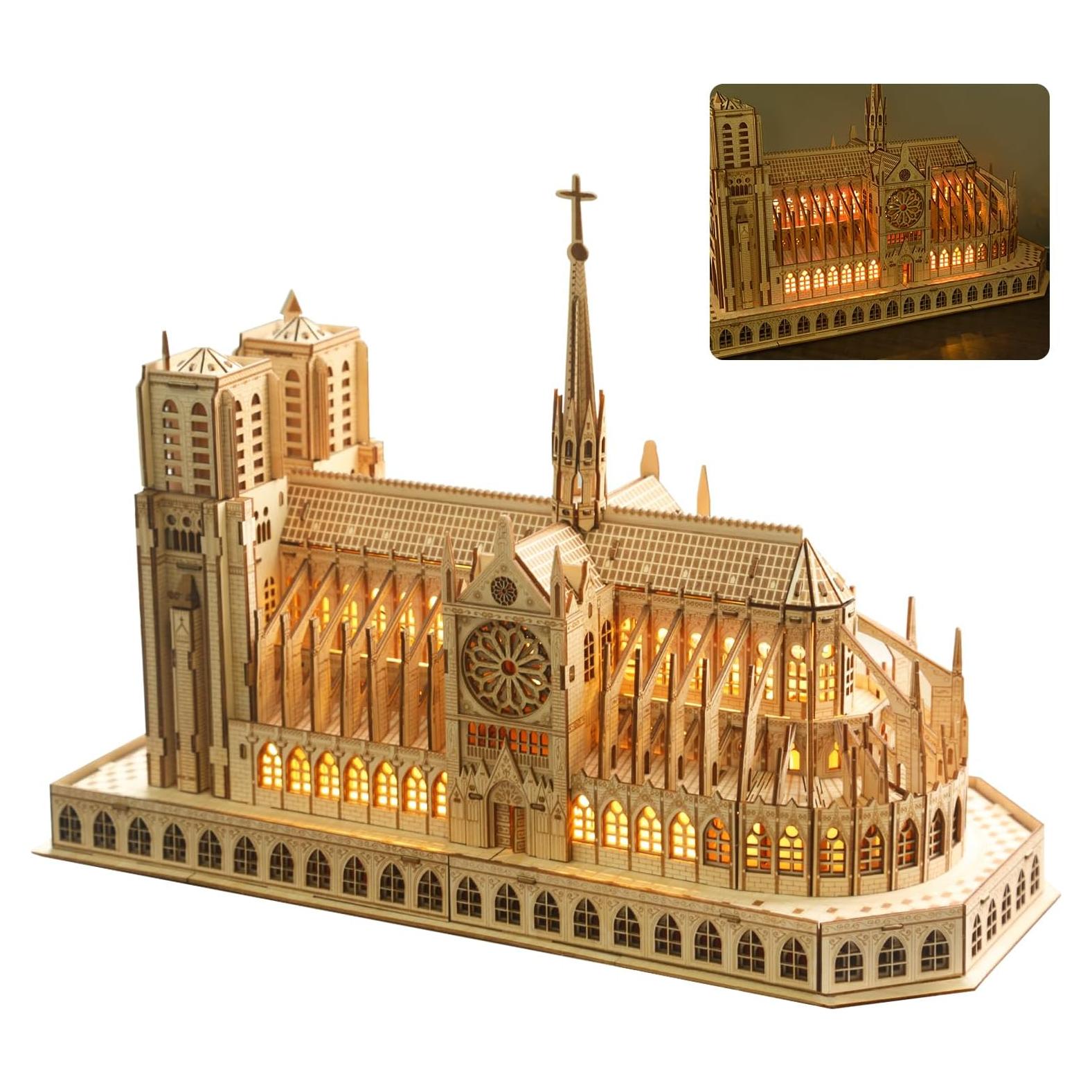 Rompecabezas 3D de Madera Leopmase Notre Dame 266 Piezas