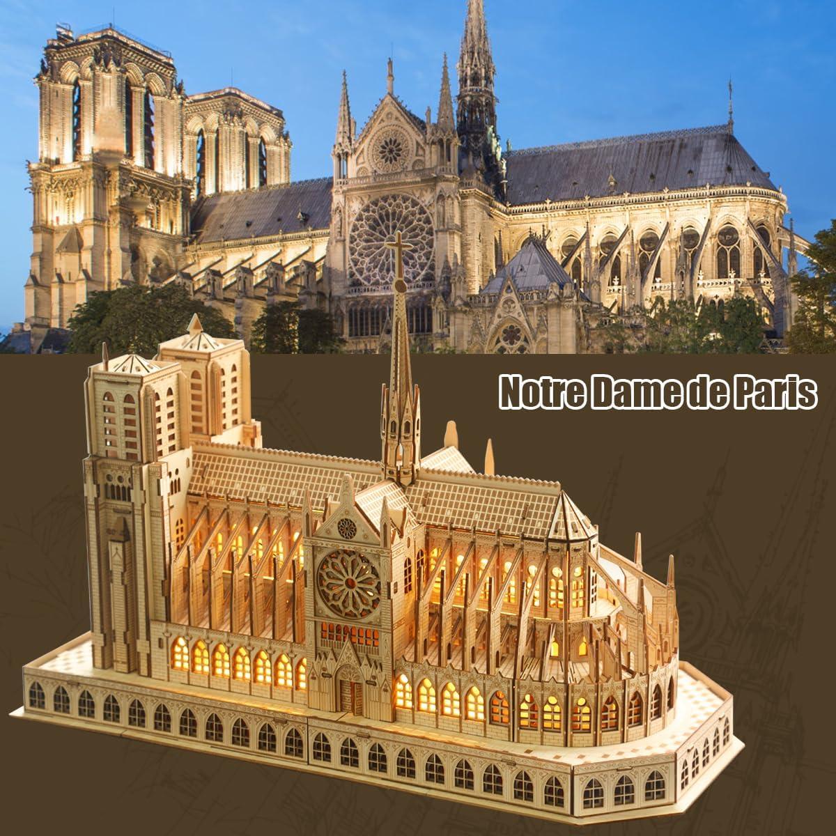 Rompecabezas 3D de Madera Leopmase Notre Dame 266 Piezas