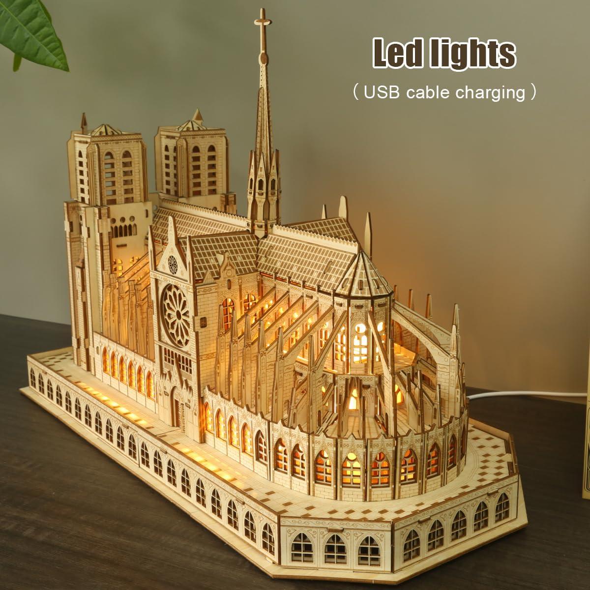Rompecabezas 3D de Madera Leopmase Notre Dame 266 Piezas