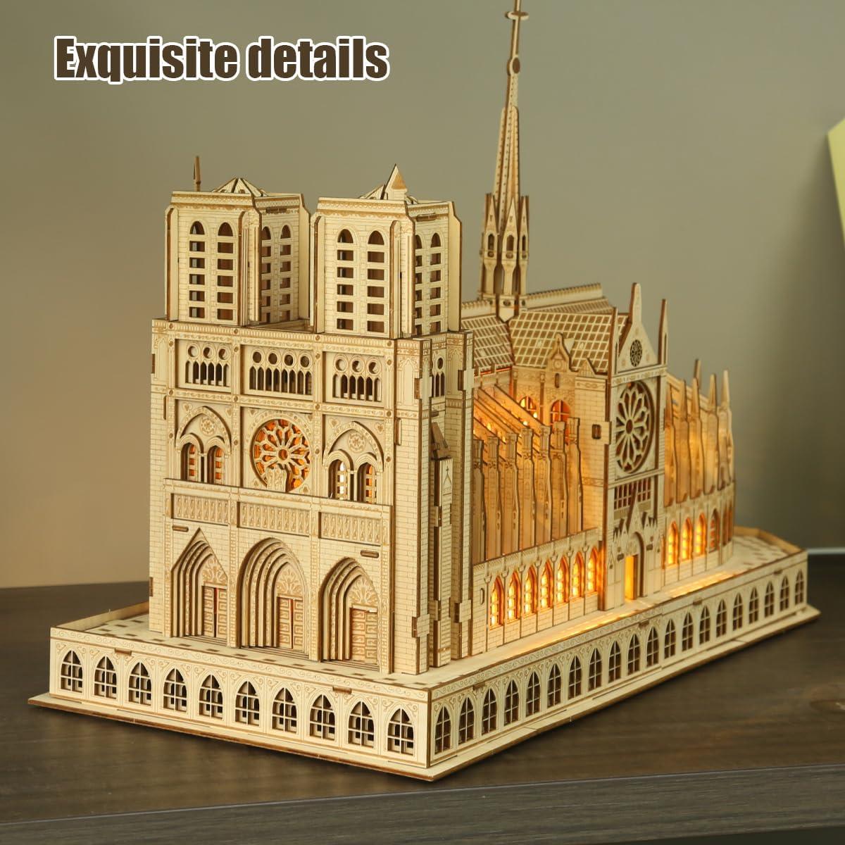 Rompecabezas 3D de Madera Leopmase Notre Dame 266 Piezas