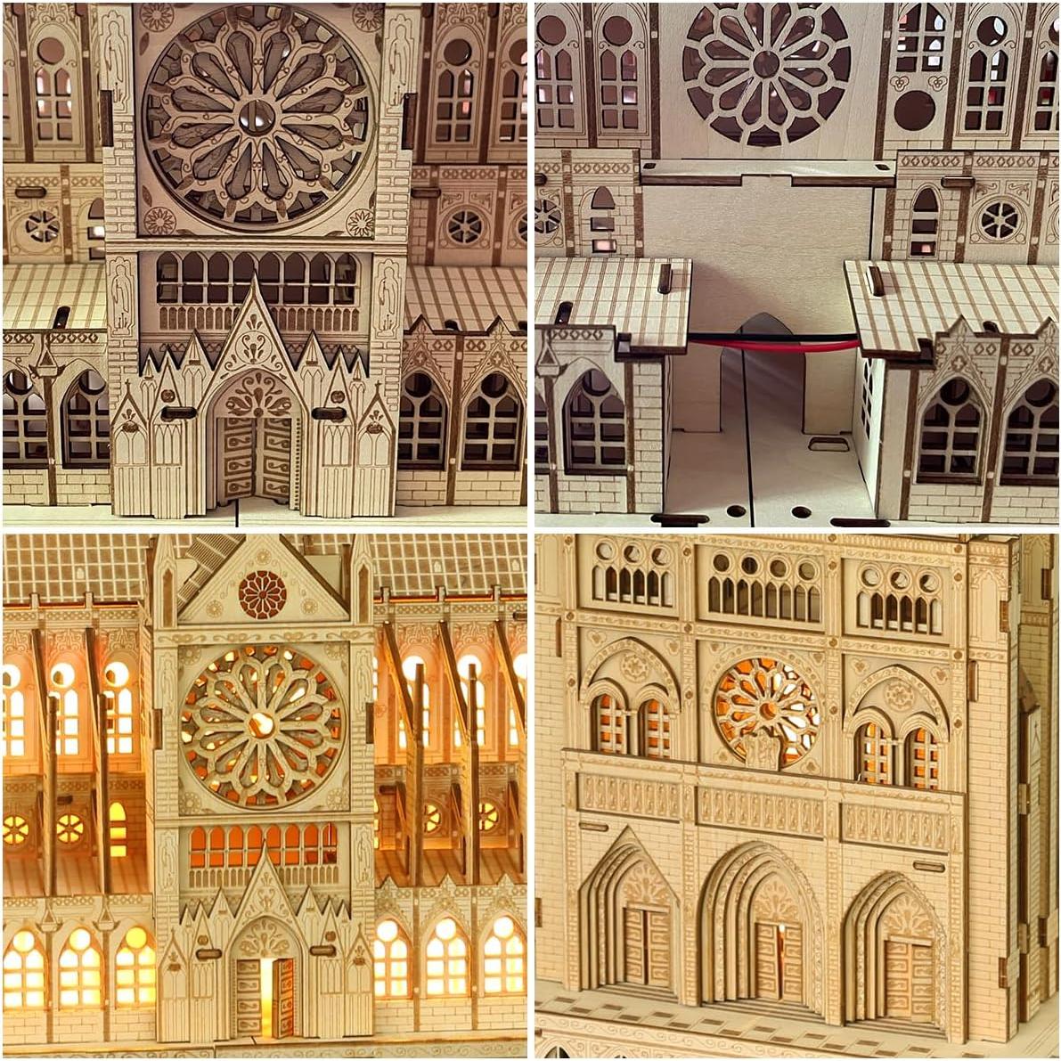 Rompecabezas 3D de Madera Leopmase Notre Dame 266 Piezas