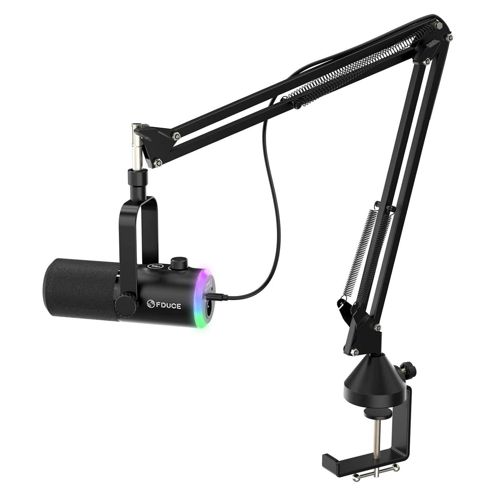 Micrófono Dinámico FDUCE D30+ USB/XLR con Soporte y RGB